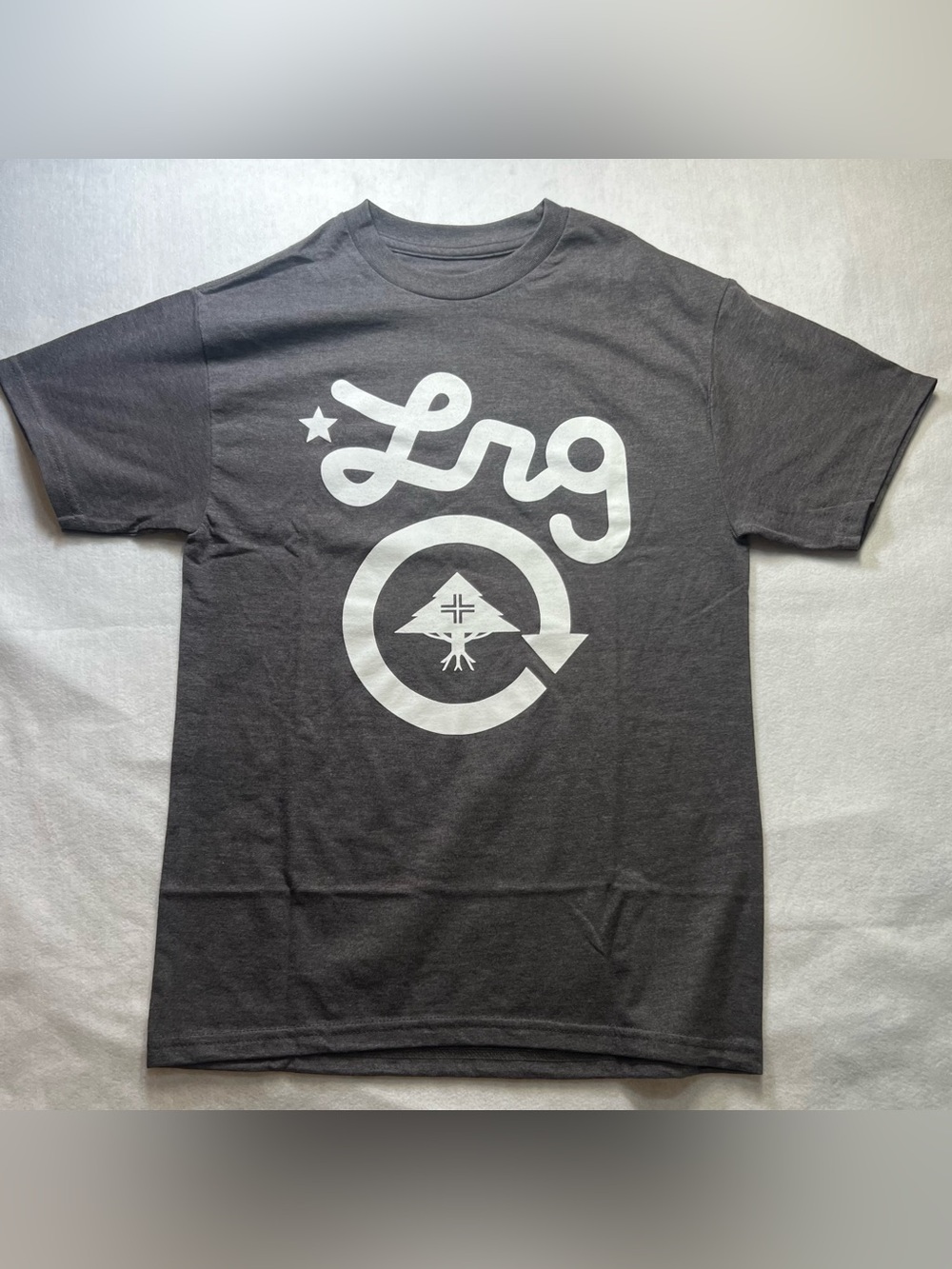 LRG Charcoal Pullover with White Logo Print (0052) NWOT